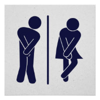 Funny Unisex Badezimmer Sign