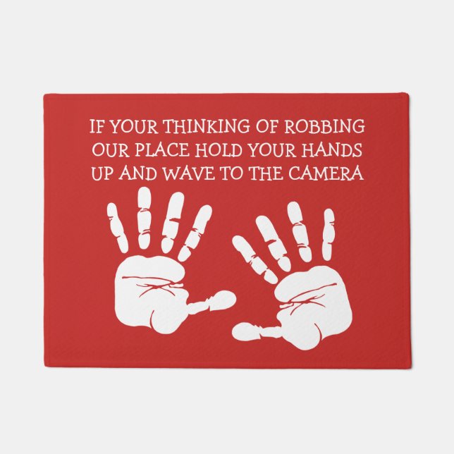 Funny Unwelcome Security Joke Floor Mats Fußmatte (Vorderseite)