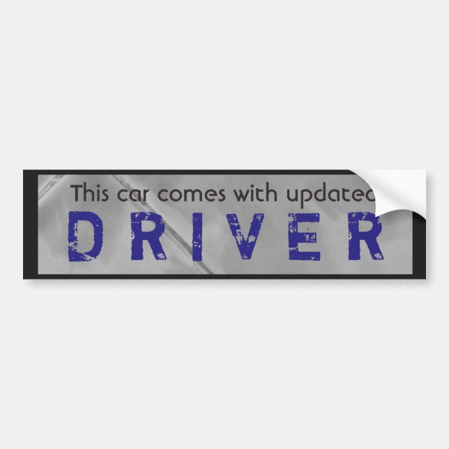 Funny Updated Driver Blue Black Autoaufkleber (Vorne)