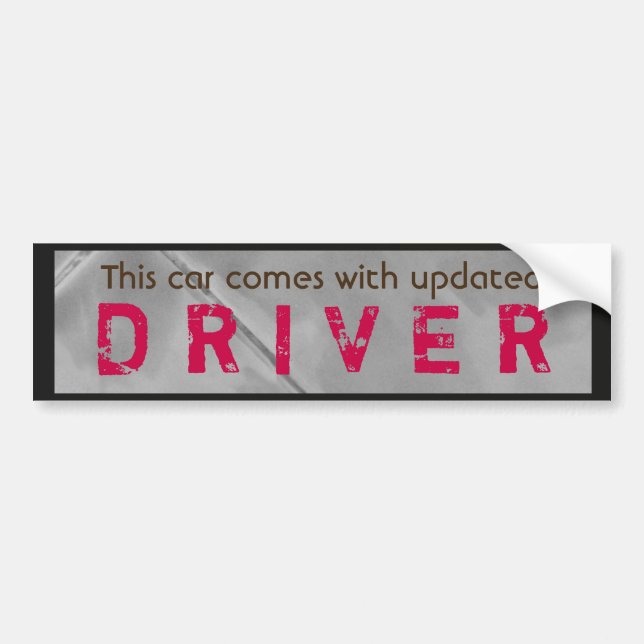 Funny Updated Driver Pink Brown Autoaufkleber (Vorne)