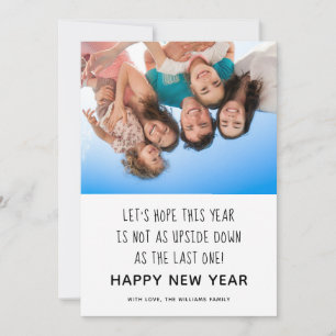 Funny Upside Down Happy New Year Card Feiertagskarte