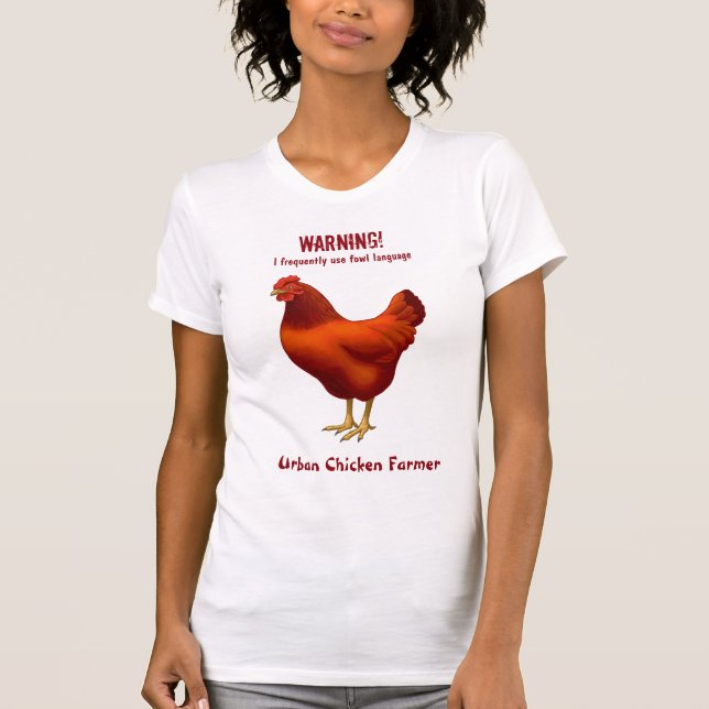 Funny Urban Hühnchen Bauer Red Hain T-Shirt (Vorderseite)
