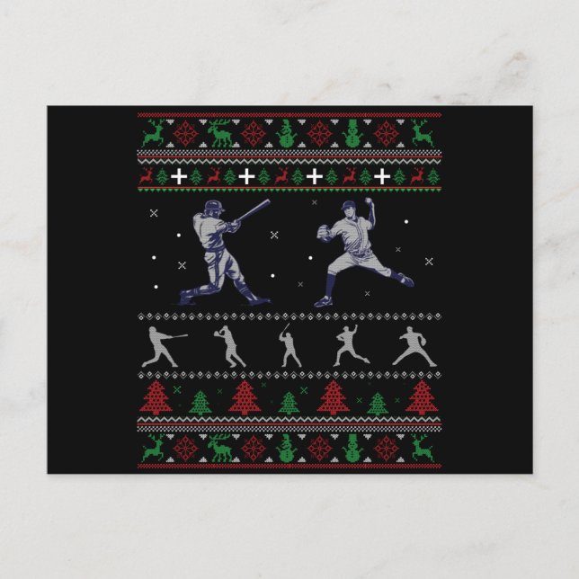 Funny US Basketball Ugly Christmas Sweater Postkarte (Vorderseite)