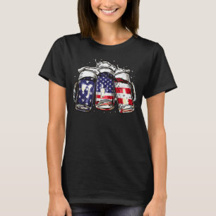 Funny USA Beer American Flag 4. Juli Männer Frauen T-Shirt