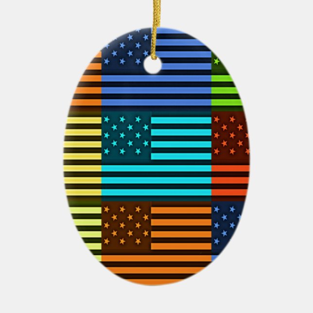 Funny USA Flag Keramik Ornament (Vorne)