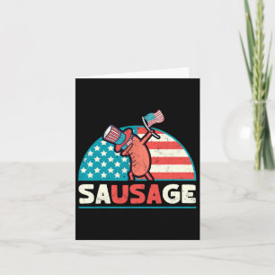 Funny Usa Wurst Patriotic 4. Juli Karte
