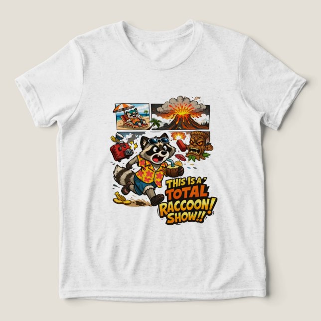 Funny Vacation Chaos Cartoon Design Tri-Blend Shirt (Design Vorderseite)