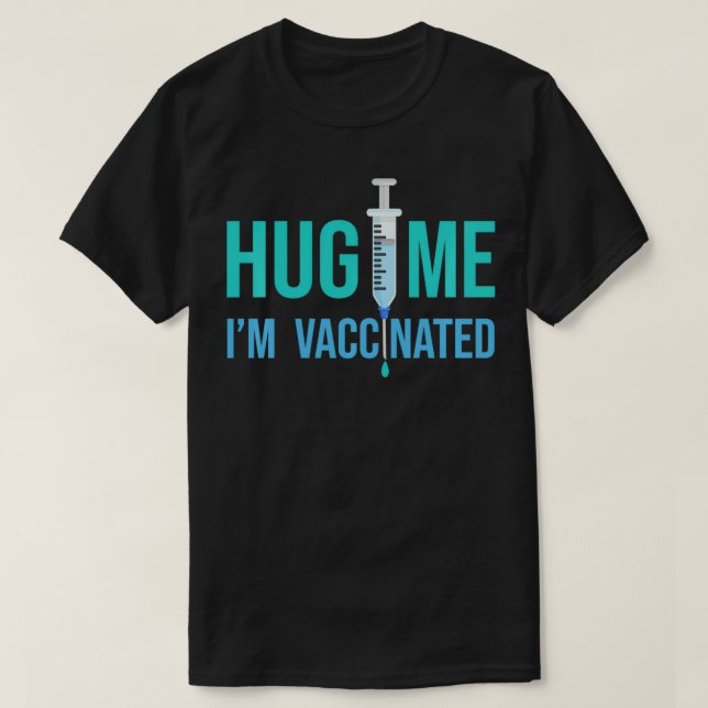Funny Vaccine Spaß Umarmung Ich bin geimpft Pullov T-Shirt (Design vorne)