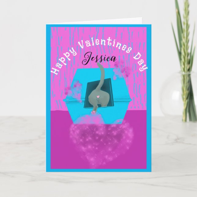Funny Valentine aus der Katzenbox Karte (Vorderseite)