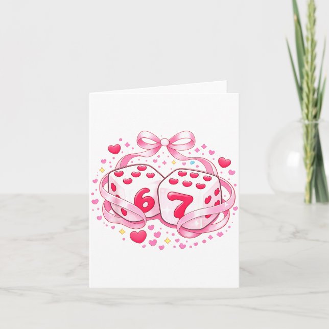Funny Valentine Dice 6 7 Preppy 67 Six Seven Women Karte (Vorderseite)