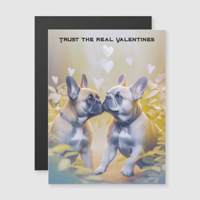 Funny Valentine French Bulldog Liebhaber Magnetkarte (Vorne/Hinten)