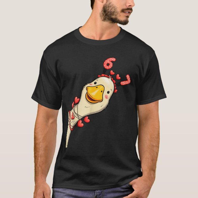 Funny Valentine Goose 6 7 Six Seven Meme Matching  T-Shirt (Vorderseite)