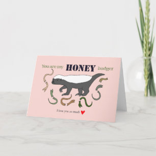 Funny Valentine Honey Badger Badass I Liebe Sie Karte