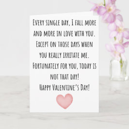 Funny Valentine ich bin mehr in Liebe mit dir Karte