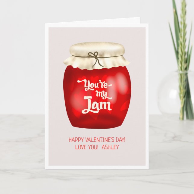 Funny valentine Jam Zitat beige 3 Fotos Collage Karte (Vorderseite)