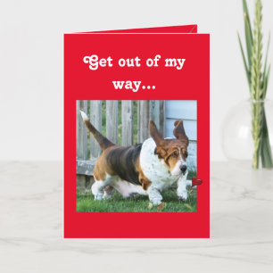 Funny Valentine mit Basset Hund und Herz Feiertagskarte