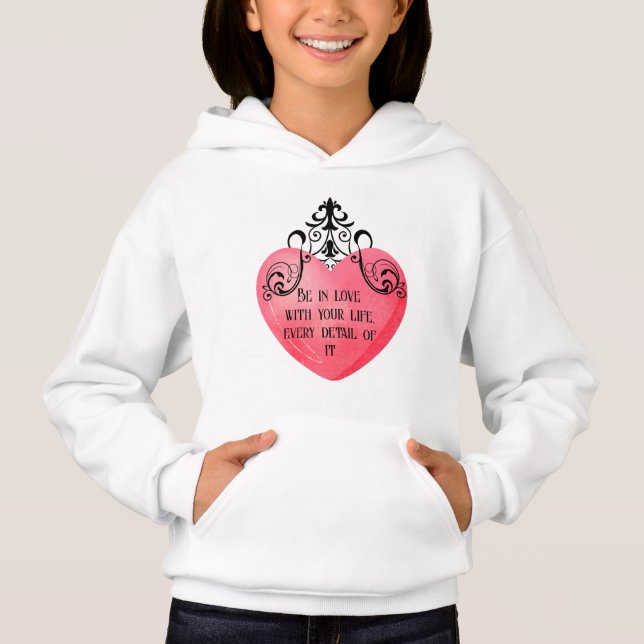 Funny Valentine pink heart Hoodie (Vorderseite)