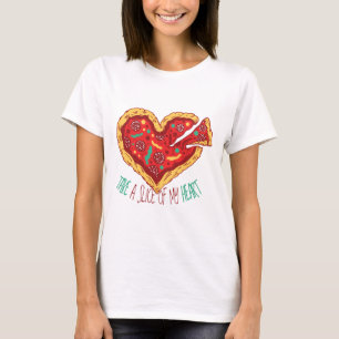 Funny Valentine PIZZA Coole Herzpartie T-Shirt