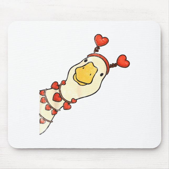 Funny Valentine Silly Gooses Duck Heart Love Match Mousepad (Vorne)