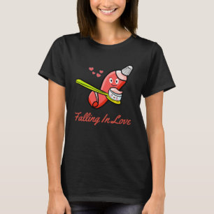 Funny Valentine Toothpaste Liebe Zahnbürsten Pullo T-Shirt