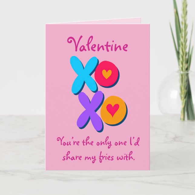 Funny Valentine XOXO Feiertagskarte (Vorderseite)