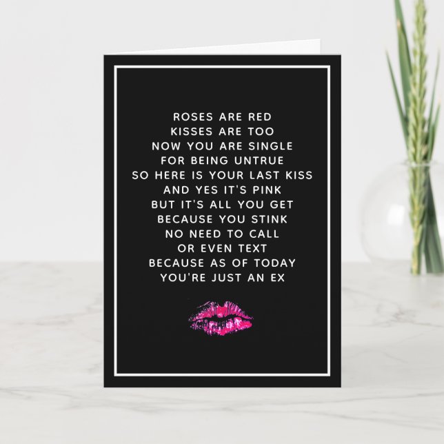 Funny Valentines Boyfriend bricht Sarcastic Gedich Karte (Vorderseite)