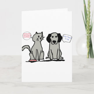 Funny Valentines Carte Chien et Chat