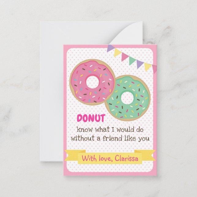 Funny Valentines Carte de Jour Filles Donut (class (Devant)