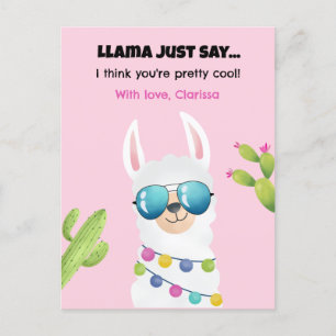Funny Valentines Carte Jour Enfants - Llama (class