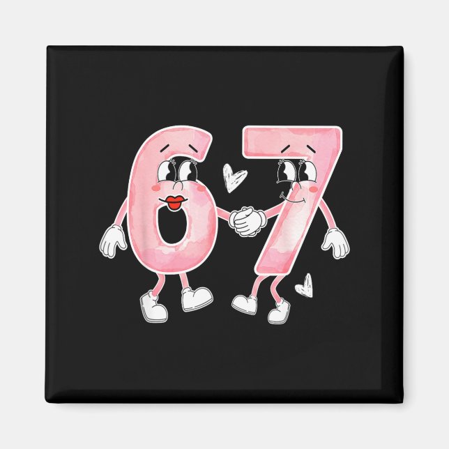 Funny Valentine's Day 6 7 Six Seven Meme Valentine Magnet (Vorne)