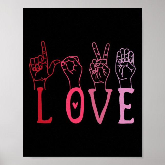 Funny Valentines Day Asl  Poster (Vorne)