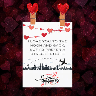 Funny Valentine's Day, Aviation Joke, Minimalistis Karte