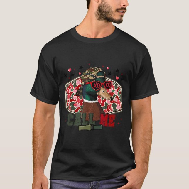Funny Valentine's Day Boy Duck Hunting Call Me Tod T-Shirt (Vorderseite)
