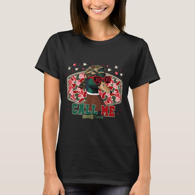 Funny Valentine's Day Boy Duck Hunting Call Me Tod T-Shirt (Vorderseite)