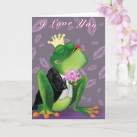 Funny Valentine's Day Card Frosch Prinz Kissy
