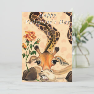 Funny Valentine's Day Card mit romantischer Giraff