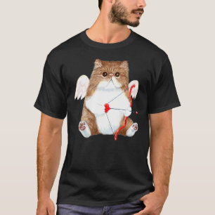 Funny Valentine's Day Cat Cupid Herz Persische Kit T-Shirt