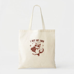 Funny Valentine's Day Cat mit Schokoladenherz Tragetasche