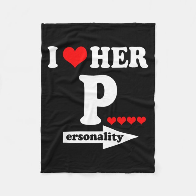 Funny Valentine's Day Couple Matching I Love Her I Fleecedecke (Vorderseite)