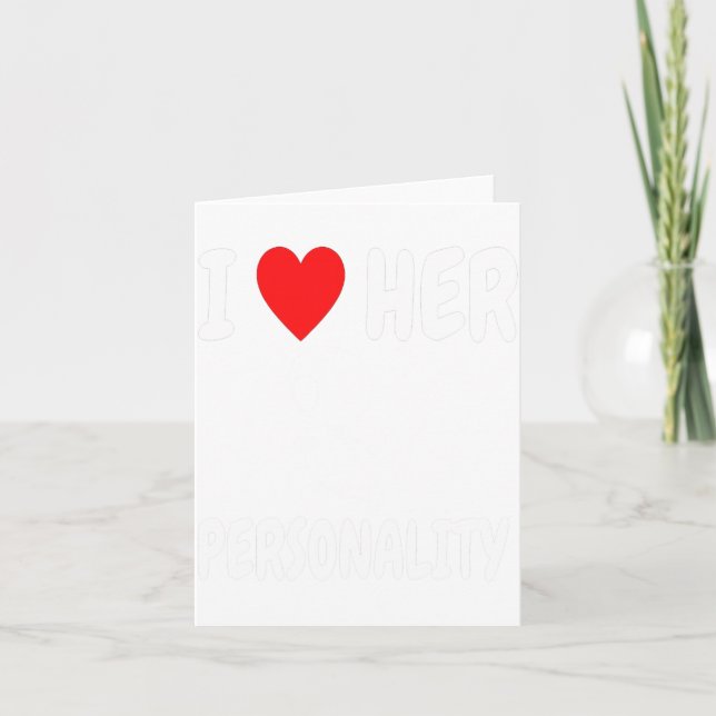 Funny Valentine's Day Couple Matching I Love Her I Karte (Vorderseite)