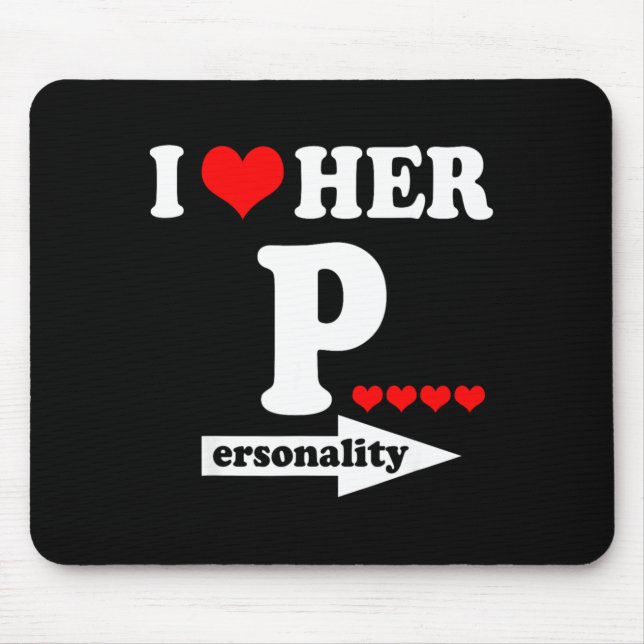 Funny Valentine's Day Couple Matching I Love Her I Mousepad (Vorne)