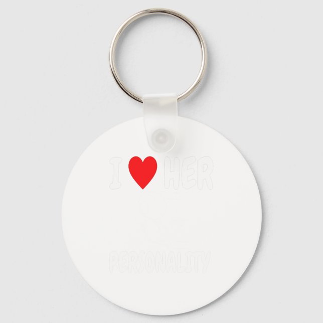 Funny Valentine's Day Couple Matching I Love Her I Schlüsselanhänger (Vorderseite)