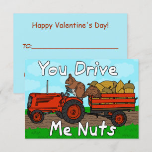 Funny Valentine's Day Eichhörnchen Pun Kids Klasse Einladung