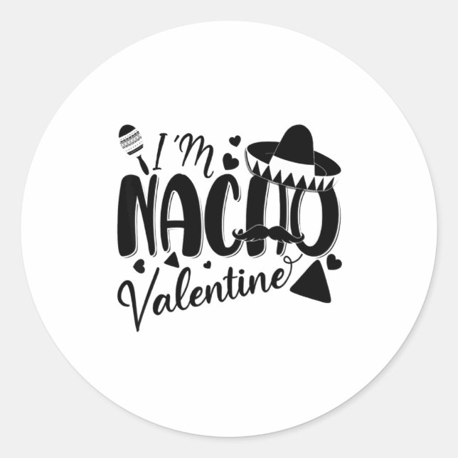 Funny Valentines Day Funny Nacho Valentine Girl Bo Runder Aufkleber (Vorderseite)