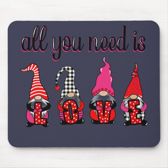 Funny Valentine's Day Gnome Mousepad (Vorne)