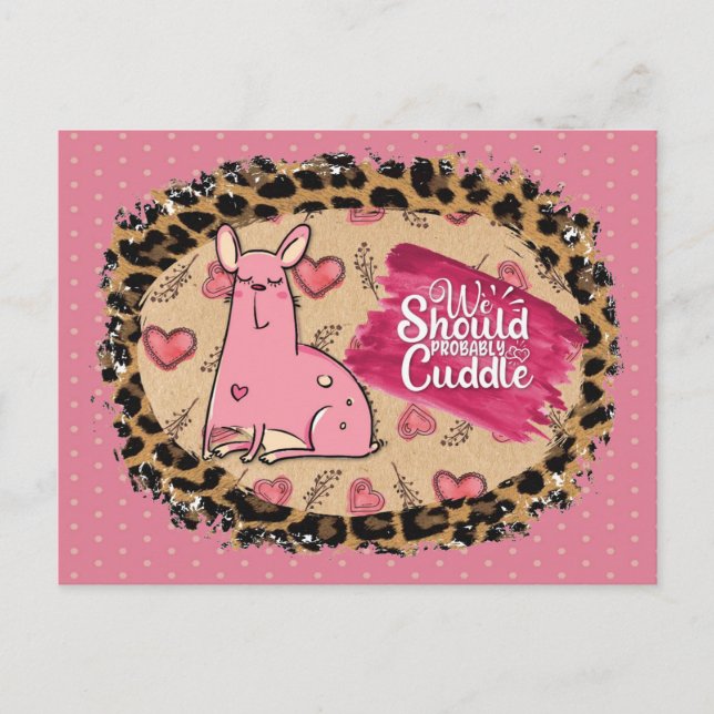 Funny Valentine's Day Niedlich Hunde Cuddle Postkarte (Vorderseite)