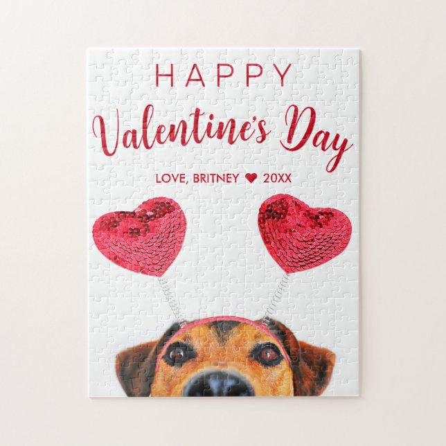 Funny Valentine's Day Niedlich Hunde Herz-Band (Vertikal)