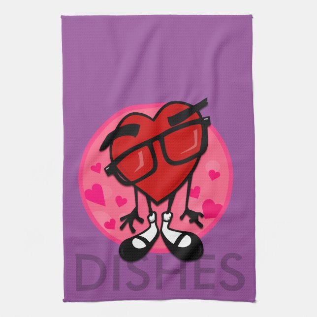 FUNNY VALENTINE'S DAY RED HEART KITCHEN TOWEL GESCHIRRTUCH (Vertikal)