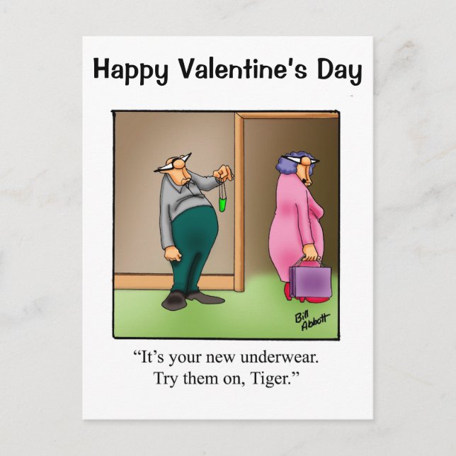 Funny Valentine's Day Spaß Postkarte (Vorderseite)