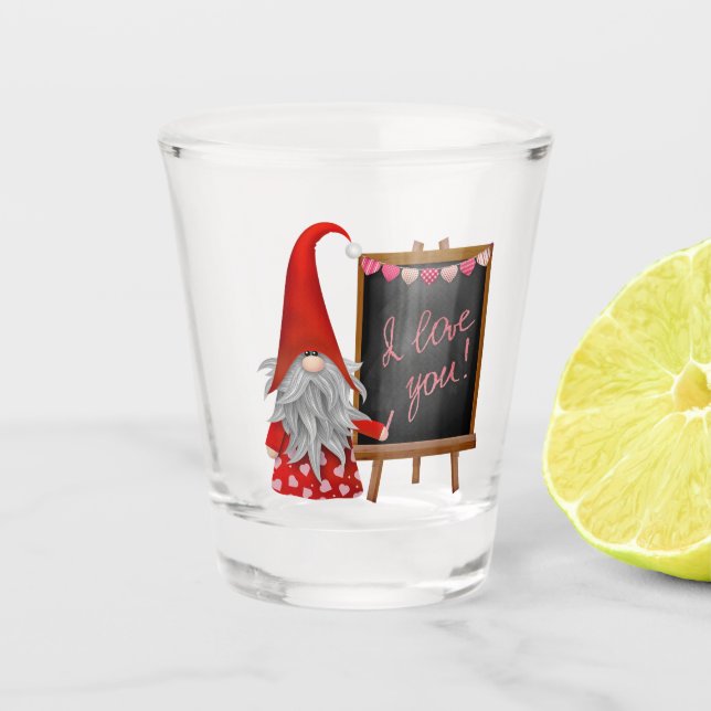 Funny valentines Gnome Two-Tone  Schnapsglas (Vorderseite)
